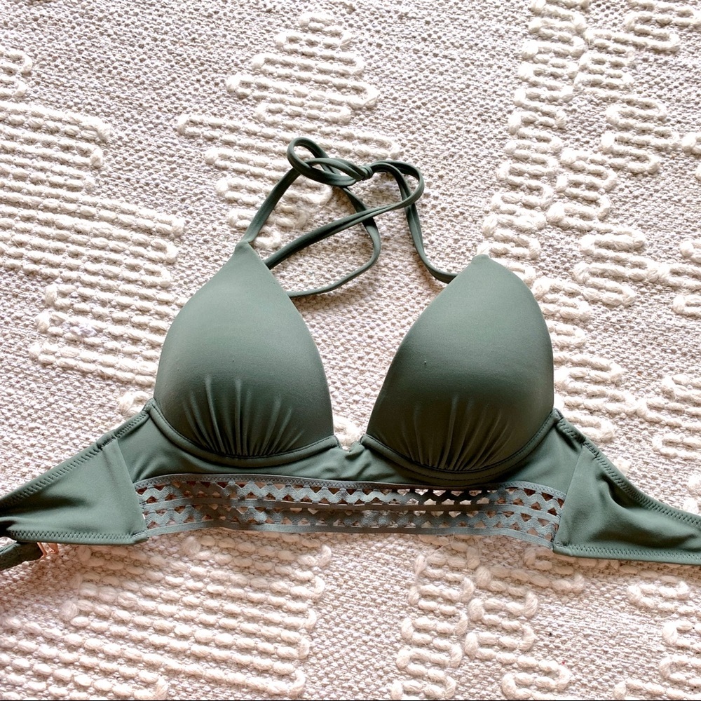 Green bathing suit top